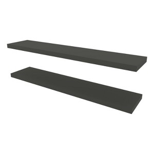 SEVOBAL Utility Storage Shelves Bookshelf Pair of Wide Floating Shelves, Contemporary Wall-Mounted Storage for Living Room, Gray, 47.2"*10.2"*3.5" - 1 of 4