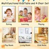 SEVOBAL Kids Table Sets, 3-Piece Wooden Activity Table with Bunny Chairs for Toddler Learning and Playroom Decor, Yellow, 27.36"*26.38"*3.94" - 3 of 4