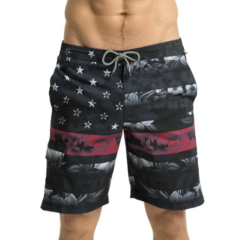 U.S. Apparel U.S. Aparel Men's American Floral Bathing Suit | Black 2X Large