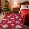 Christmas Area Rug Washable Rug for Living Room Non-Slip Soft Bedroom Rugs Snowflake Pattern Floor Cover Low Pile No-Shedding Indoor Carpet - 4 of 4