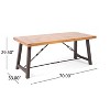 NicBex Outdoor Dining Table,Square/Rectangular Patio Table with Acacia Wood Top for 3-4 Person,Outdoor Furniture - 3 of 4