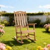 Lyngins Outdoor Rocking Chair with Slat Backrest,Glider Rocking Chair with Wide Armrest,Polyester Accent Chair for Living Room,Garden - 2 of 4