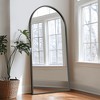 MAYEERTY Full-Length Mirror Solid Wood Straight Edge Right Angle Arch Black 71x35x1in No Stand - 3 of 4