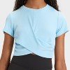 Girls' Twist Front Ribbed T-Shirt - All In Motion™ - 3 of 3