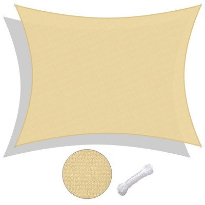 Yescom 16x12 Ft 97% UV Block Rectangle HDPE Sun Shade Sail Canopy Outdoor Patio Pool Yellow