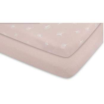 Ely's & Co. Baby Fitted Bassinet Sheet  100% Combed Jersey Cotton Pink for Baby Girl 2 Pack