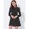 Allegra K Women's Floral Print Tie Neck High Waist Long Sleeve Ruffle Cuff Mini Dress - 2 of 4