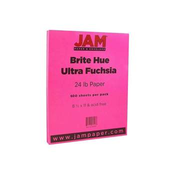 JAM Paper Smooth Colored Paper 24 lbs. 8.5" x 11" Ultra Fuchsia Pink 500 Sheets/Ream (184931B)