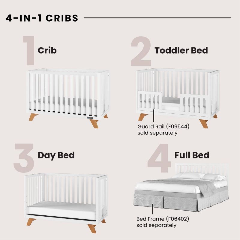 Child Craft SOHO 4-in-1 Convertible Crib - White/Natural, 4 of 10