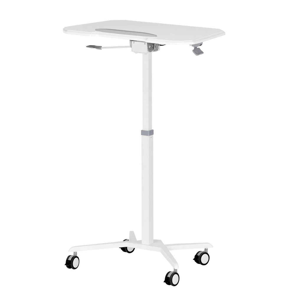 Photos - Office Desk Sit To Stand Mobile Laptop Computer Stand with Height Adjustable White - T