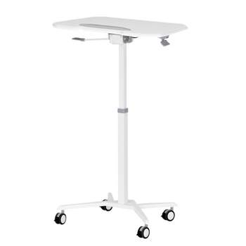 Sit To Stand Mobile Laptop Computer Stand with Height Adjustable White - Techni Mobili