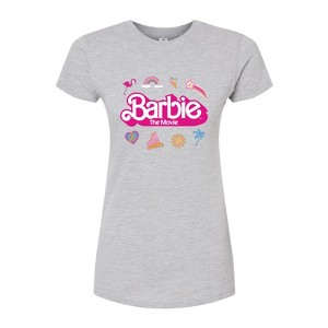 Women's - Barbie - Movie Logo Icons Fitted Graphic T-Shirt - 1 of 3