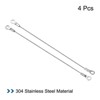 Unique Bargains Stainless Steel Lanyard Cable Eyelets Ended Security Wire Rope Silver 4 Pcs - 3 of 4