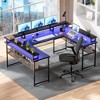 Unikito U Shaped Computer Desks, Reversible Office Desk, Black, 83"*43.3"*35" - 3 of 4