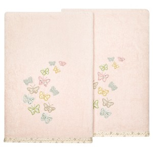 Linum Home Textiles 100% Turkish Cotton MARIPOSA Embellished Towel Set - 1 of 4