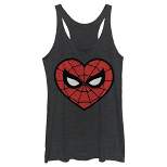 Women's Marvel Valentine's Day Spider-Man Heart Mask Racerback Tank Top