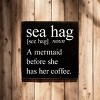 Slickblue Funny Mermaid Wood Sign, Routed Slot for Hanging, Wall or Shelf Decor, Rustic Look, 7x7 Size, Color Options - 3 of 3