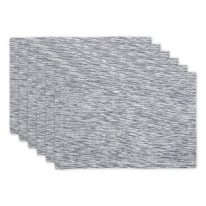 Design Imports Navy/Off-White Tonal Recycled Cotton Slubby Rib Placemat Set/6 - 1 of 4