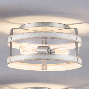 Urban Ambiance Luxury Farmhouse Ceiling Light 6.5''H x 14.375''W,  Galvanized Steel Finish,  Adelaide Collection, UHP4040 - 1 of 4