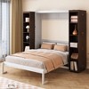 TIRAMISUBEST Queen Size Murphy Bed with Storage Cabinets on Wheels, Luxurious Folding Wall Bed Frame - 2 of 4
