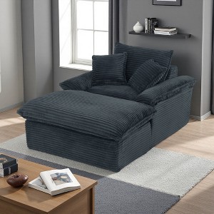 51.97" Modern Compression Single Seat Sofa with Footrest & Comfortable Depth - 1 of 4