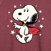 Women's - Peanuts - Snoopy Vampire Stars Glow In The Dark Lightweight French Terry Wide Neck Long Sleeve Shirt - 2 of 4