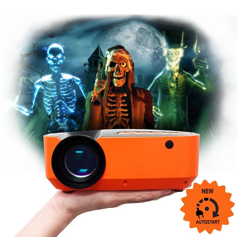 AAXA HP3 Halloween Special FX Projector for Haunted Windows, Auto-Start, 8 Halloween Movies Preloaded - Orange (HP-300-00), 2 of 11