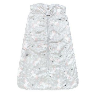 Hudson Baby Girls Mink with Faux Shearling Inner Sleeping Bag, Sack, Blanket, Whimsical Unicorn - 1 of 3