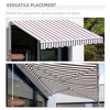 Sapphtopaz 10' x 8' Retractable Awning Manual Patio Awnings Sunshade Shelter UV & Water-Resistant with Manual Crank Handle - 3 of 4