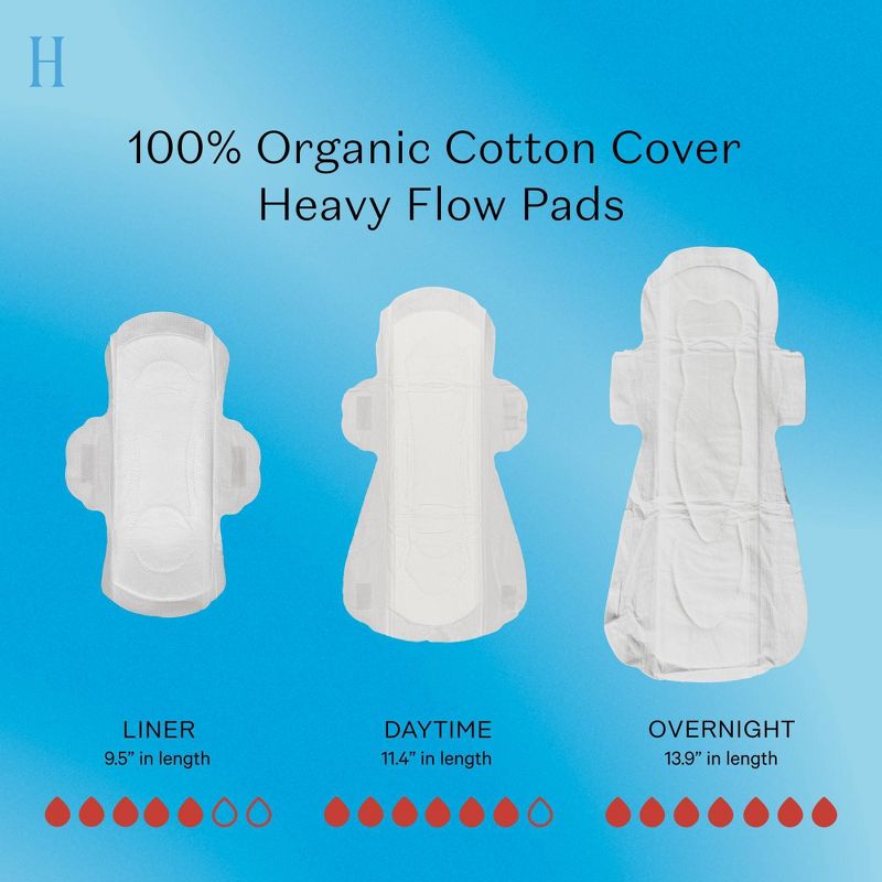 The Honey Pot Company, Non-Herbal Overnight Heavy Flow Pads, Organic Cotton Cover - 16ct, 6 of 13