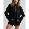 Imily Bela Womens Oversized Fleece Half Zip Stand Collar Long Sleeve Thumb Hole Pullovers with Pockets - 3 of 4