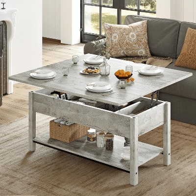 WOWLIVE Lift Top Coffee Table, 4-in-1 Multi-Function and Large Coffee Table with Storage, CT004