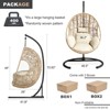 Whisen 46.5 in. W 1-Person Wicker Patio Swing Egg Chair with Cushion - 3 of 4