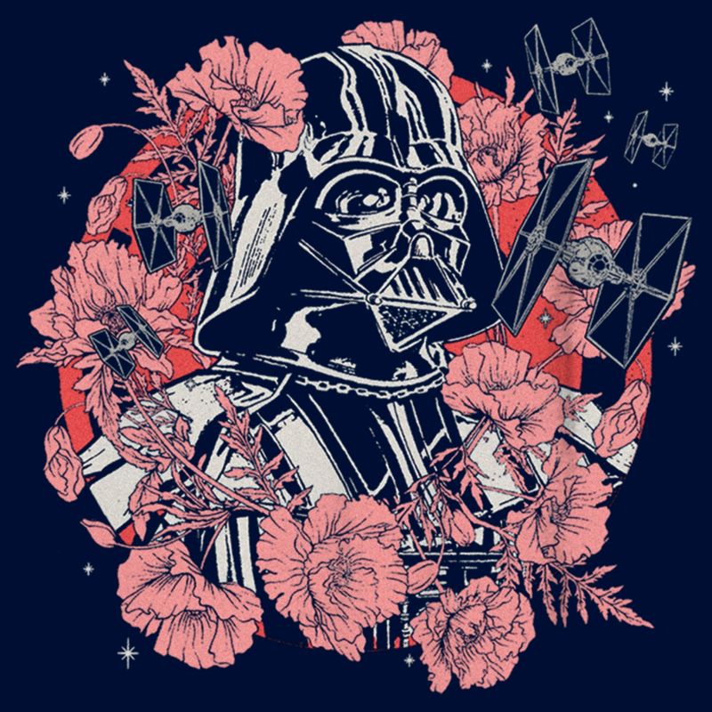 Boy's Star Wars Floral Darth Vader With Tie Fighters T-Shirt, 2 of 5