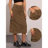 Allegra K Women's Midi Flap Pocket Back Slit Drawstring Cargo Skirt - 2 of 4