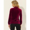 INSPIRE CHIC Women's Pocket Front Velvet Long Sleeve Casual Button Down Shirt - 4 of 4