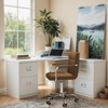 LACOO Faux Leather Office Desk Stool Swivel Chair with Armrest - 4 of 4