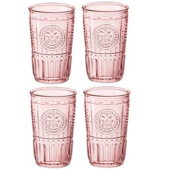 Bormioli Rocco Romantic Cooler 16 Ounce Drinking Glass, 4-Piece