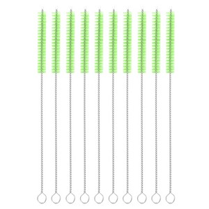 Unique Bargains Long Handle Wire Bristles Bottle Straw Cleaning Brushes 10 Pcs - 1 of 4