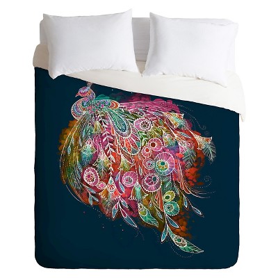 Stephanie Corfee Tail Feather Duvet Twin Navy - Deny Designs
