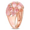 EVERLY JEWELRY | Rose Plated Sterling Silver 0.07 CT TW Diamond And 7 4/5 CT TGW Rose Quartz Fashion Ring - 2 of 4