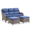 Gymojoy Outdoor Wicker Sofa with Ottoman PE Rattan Patio Couch Sofa for Garden - 3 of 4