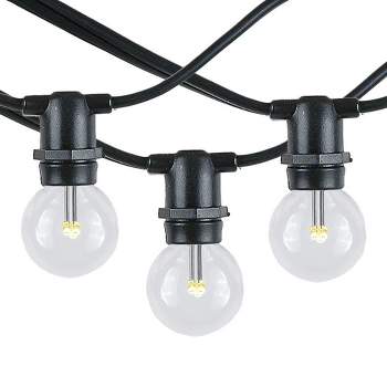 Novelty Lights Globe Outdoor String Lights with 100 Bulbs G30 Vintage Bulbs Black Wire 100 Feet
