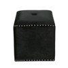 FONTOI Upholstered Ottoman, Square Foot Stool, Dressing Makeup Chair, End Table for Living Room Bedroom, Black, 16.5"*17"*16.5" - 4 of 4