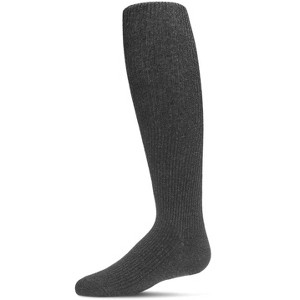 Memoi Pinned Ribbed Cotton Blend Girls Tights Dark Gray Heather 2 - 1 of 3
