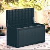 100 Gallon Rattan Deck Box, Lockable Waterproof Ourdoor Storage Container for Pool Accessories, Patio and Garden Tools - 4 of 4