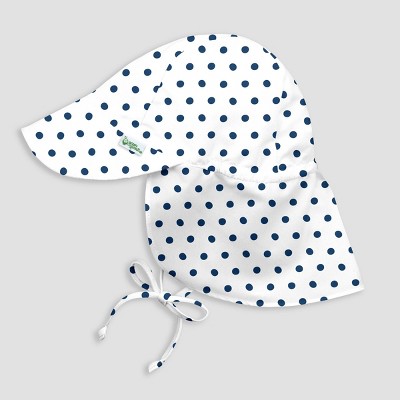 Image of green sprouts Baby Polka Dot Floppy Swim Hat - White 0-6M