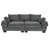 U-Style 85.4" Modern Curved Sofa, Back Upholstered Couch with 2 Decorative Throw Pillows, Corduroy Fabric Couch for Living Room, Bedroom , Apartment - 4 of 4
