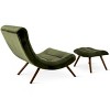Jupiter 33.5" High Back Wide Upholstered Performance Velvet Lounge Chair Chaise and Ottoman Foot Rest Set-Maison Boucle - 4 of 4