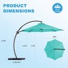 Hyleory 10/11/12 ft. Outdoor Curvy Cantilever Umbrella with Sand Bag Umbrella Base - 2 of 4